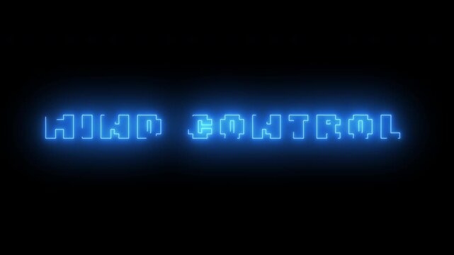 Futuristic Neon Digital Glitch Effect Title Mind Control Loop, 4K Animation