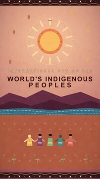 International day of the worlds indigenous people seamless loop