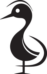 Fototapeta premium Minimalist black bird silhouette logo with elegant curves and modern artistic style design.