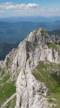 Aerial view of maglić mountain summit in bosnia and herzegovina