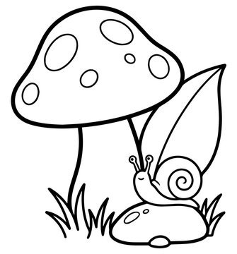 mushroom, cartoon, nature, food, fungus, illustration, vector, fish, toadstool, art, grass, butterfly, forest, autumn, animal, leaf, amanita, cute, drawing, funny, poison, agaric, poisonous, fun, colo