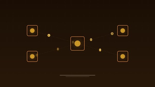 Animated Decentralized finance defi modules tangerine concept loop