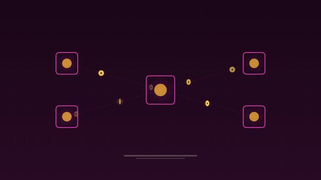 Animated Decentralized finance defi modules fuchsia concept loop