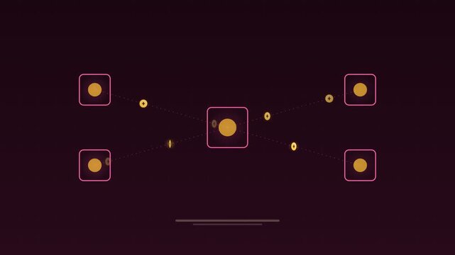 Animated Decentralized finance defi modules pink concept loop