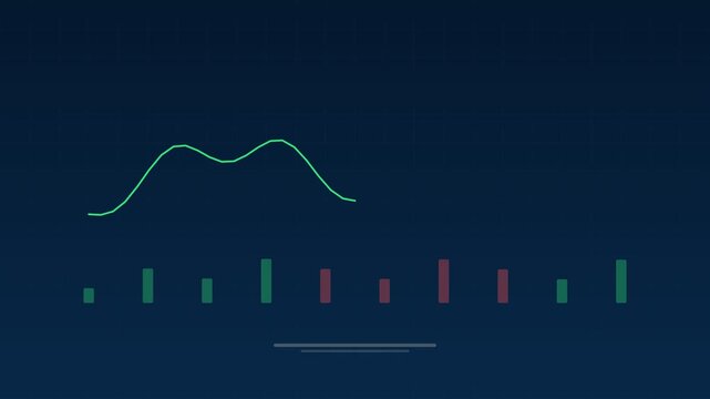 Animated Cryptocurrency price chart volatile azure concept loop