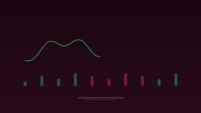 Animated Cryptocurrency price chart volatile pink concept loop