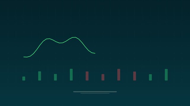 Animated Cryptocurrency price chart volatile sea concept loop