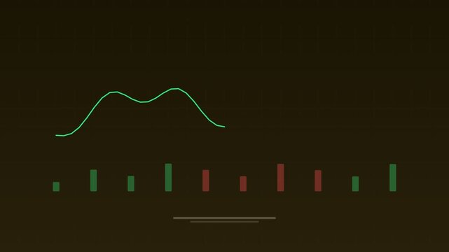 Animated Cryptocurrency price chart volatile honey concept loop