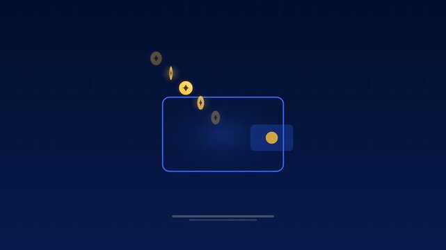 Animated Crypto wallet tokens transfer cobalt concept loop