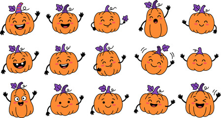 Obraz premium Halloween pumpkins emotions