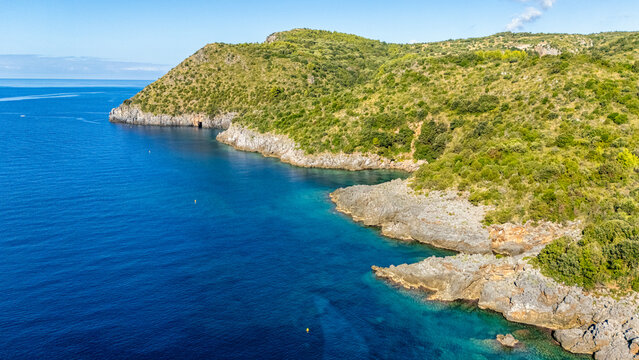 Amazing mediterranean landscape at Marina di Camerota, Cilento, Campania, southern Italy.