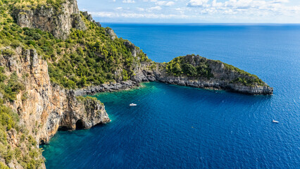 Fototapeta premium Amazing mediterranean landscape at Marina di Camerota, Cilento, Campania, southern Italy.