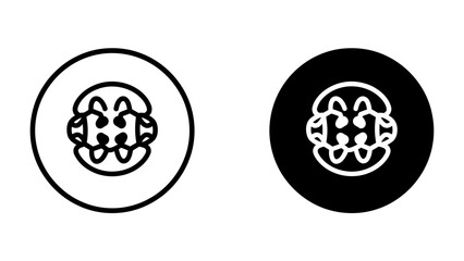 Abstract Iconography: A minimalist representation of abstract geometric patterns enclosed within circular frames, presented in both black and white, symbolizing a universal language of design. © abidakhatun