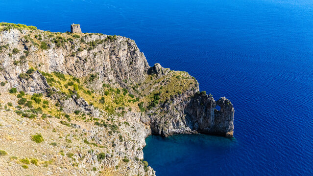 Marvelous summer seascape at Palinuro, in the Cilento region. Province of Salerno, Campania, Italy.