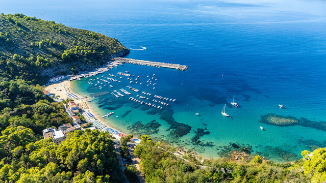 Marvelous summer seascape at Palinuro, in the Cilento region. Province of Salerno, Campania, Italy.