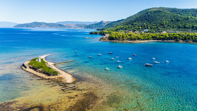 Beautiful mediterranean landscape at Punta Licosa, near Castellabate in the Cilento region. Province of Salerno, Campania, Italy.