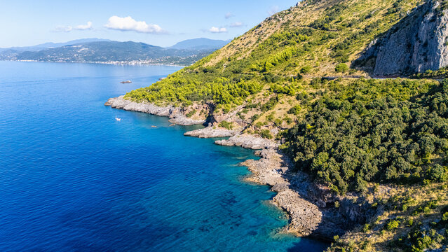 Beautiful view along the "Apprezzami l'asino" trail path in Sapri, Cilento, Campania.