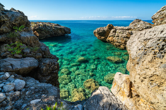 Beautiful view along the "Apprezzami l'asino" trail path in Sapri, Cilento, Campania.
