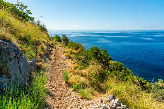 Beautiful view along the "Apprezzami l'asino" trail path in Sapri, Cilento, Campania.