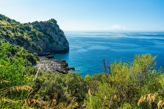 Beautiful view along the "Apprezzami l'asino" trail path in Sapri, Cilento, Campania.