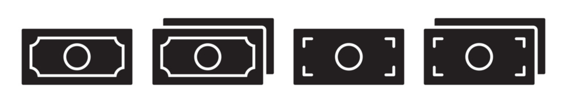 Money cash icon set illustration