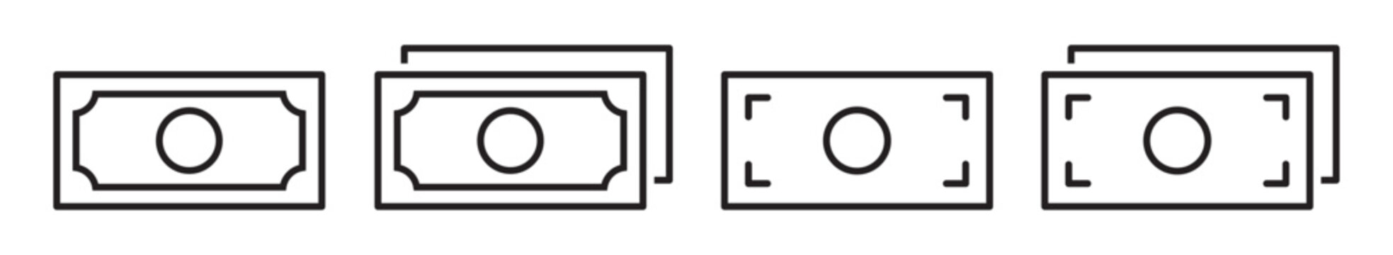Money cash icon set illustration