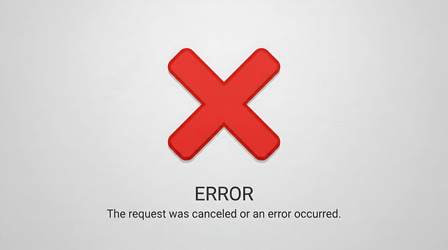 Red Error Cross Icon Canceled Request Gray Background Illustration
