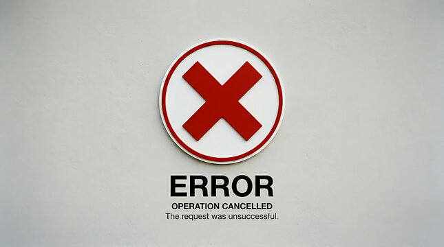 Red Circle Cross Error Operation Cancelled Unsuccessful Request Sign