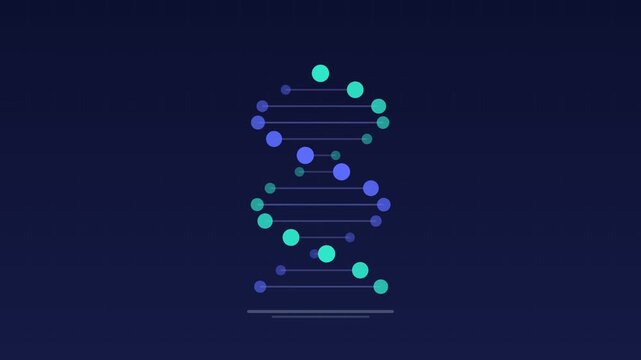 Animated Dna double helix rotating genetics indigo medical loop
