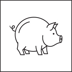 Obraz premium Pig vector icon 