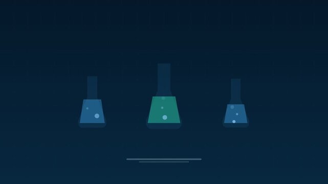 Animated Laboratory flasks research science cerulean medical loop
