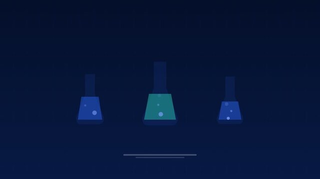Animated Laboratory flasks research science marine medical loop