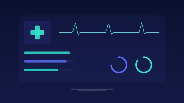 Animated Medical dashboard health monitoring indigo medical loop