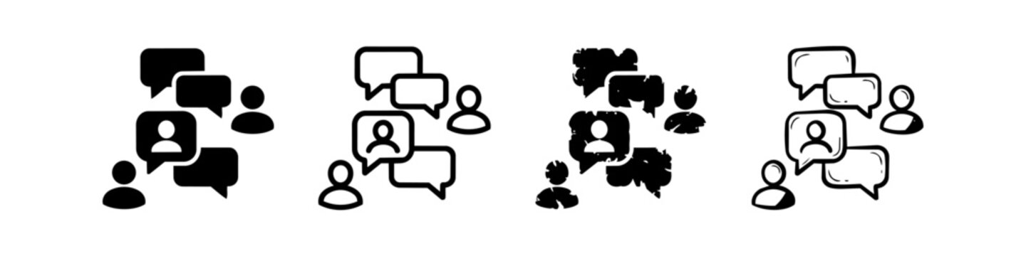 Social Communication Icon Set - Mixed Styles