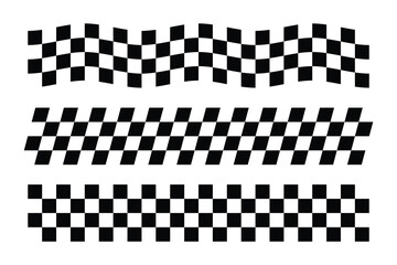 Obraz premium Checkered Racing Flag Borders Set