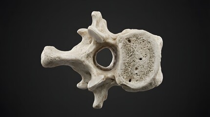 Obraz premium human body Detailed 3D Rendering of a Human Lumbar Vertebra Bone on Dark Background