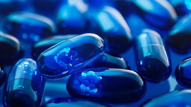 Close up of capsules with tiny particles inside.