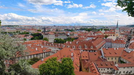 Obraz premium panorama of Prague seen from south gardens below Hradcany castle