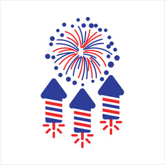Fototapeta premium fireworks icon. simple flat colored vector