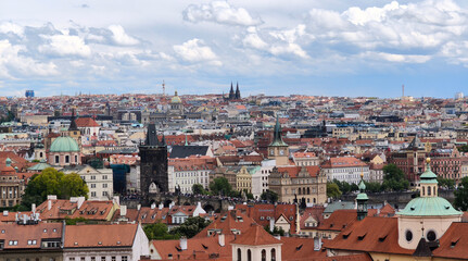 Obraz premium panorama of Prague seen from south gardens below Hradcany castle