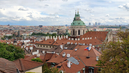 Obraz premium panorama of Prague seen from south gardens below Hradcany castle