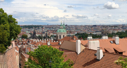 Obraz premium panorama of Prague seen from south gardens below Hradcany castle