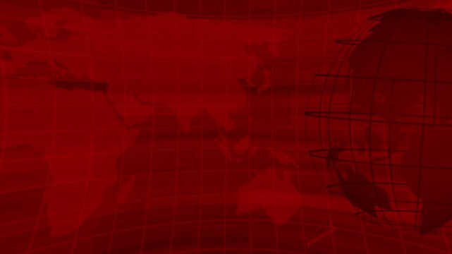 News earth map globe on grid background animation