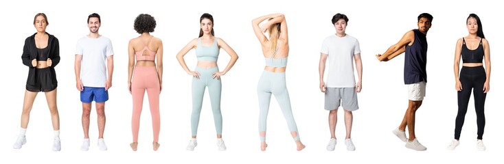 Obraz premium Diverse athletic apparel models