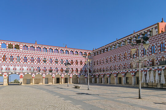 Plaza Alta square in old town of Badajoz, Extremadura, Spain, Europe