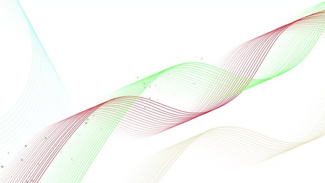 Abstract colorful wave lines background forming flowing ribbon-like curves animation