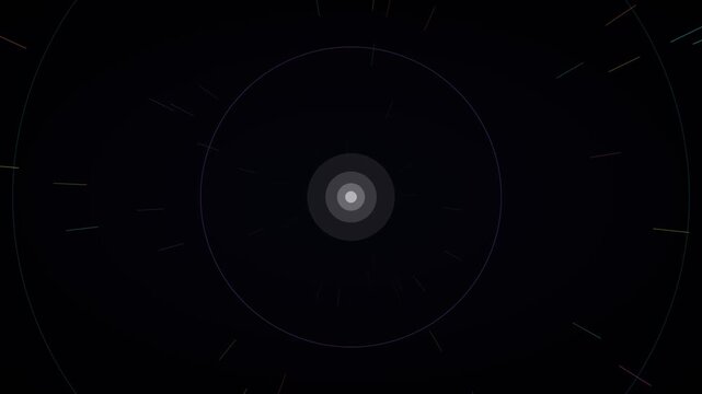 Neon multicolor warp shockwave hyperspace background on deep space, warp speed motion loop