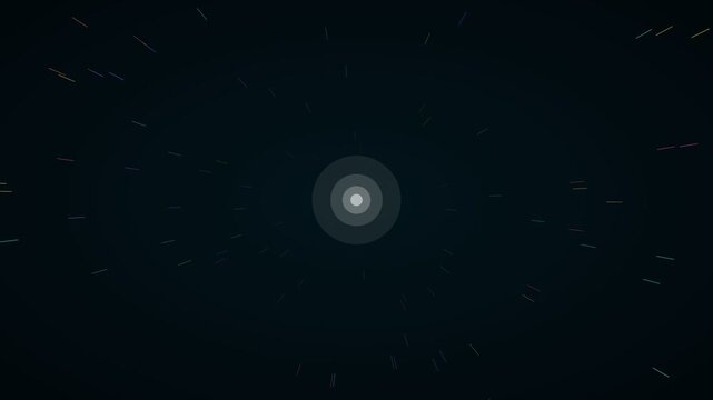 Neon multicolor dense speed lines hyperspace background on teal dark, warp speed motion loop
