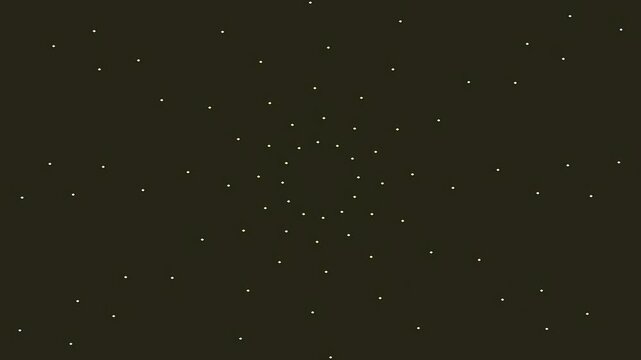 Abstract background with a pattern of small glowing dots arranged in a radial spiral formation.