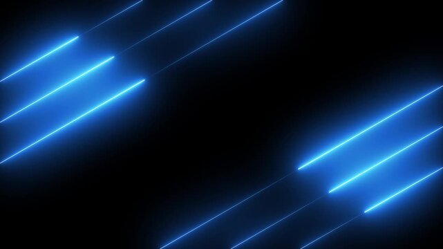 Neon lights glowing futuristic trendy red color seamless neon light line technology motion background. Abstract blue neon lights animated on a dark background. abstraction neon Lines moving up screen 